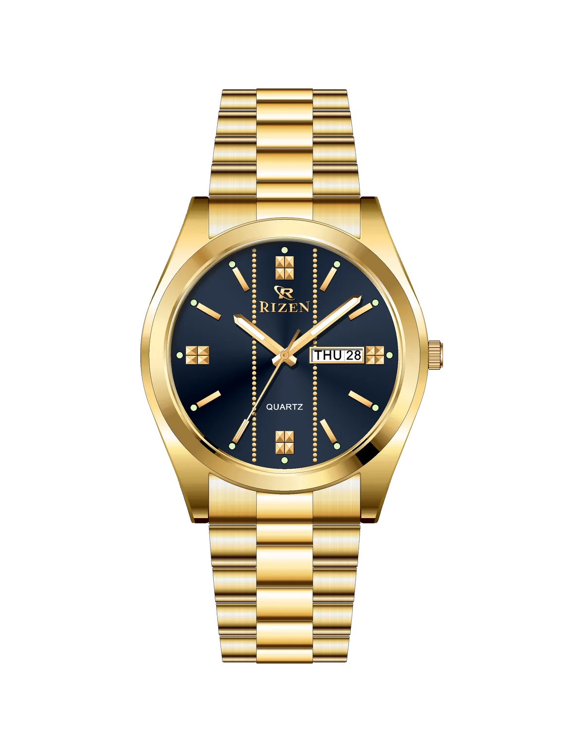 Rizen Zentro RZ-1275 Gold Stainless Steel Quartz