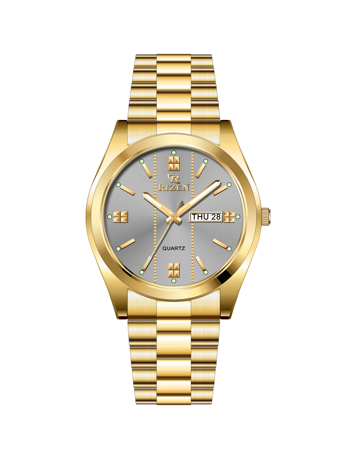 Rizen Zentro RZ-1275 Gold Stainless Steel Quartz
