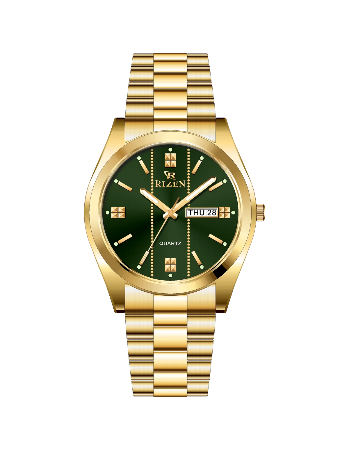 Rizen Zentro RZ-1275 Gold Stainless Steel Quartz