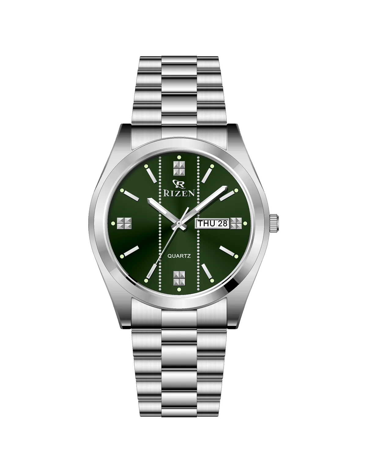 Rizen Zentro RZ-1275 Silver Stainless Steel Quartz