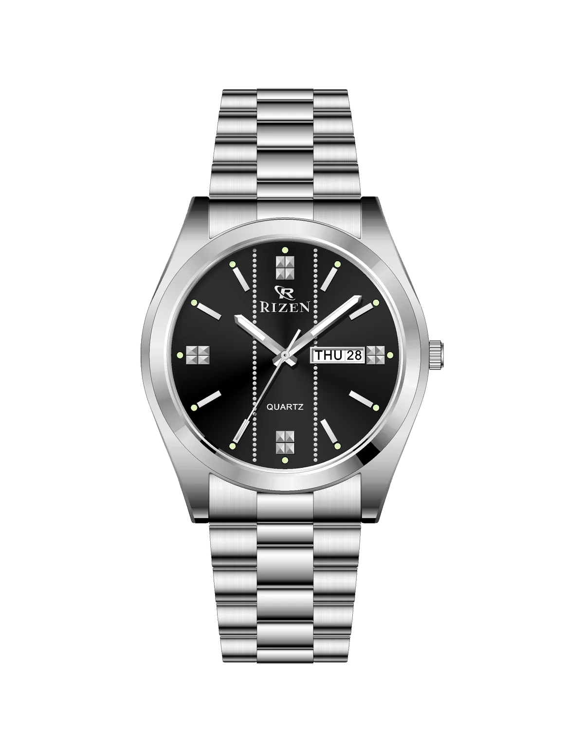 Rizen Zentro RZ-1275 Silver Stainless Steel Quartz