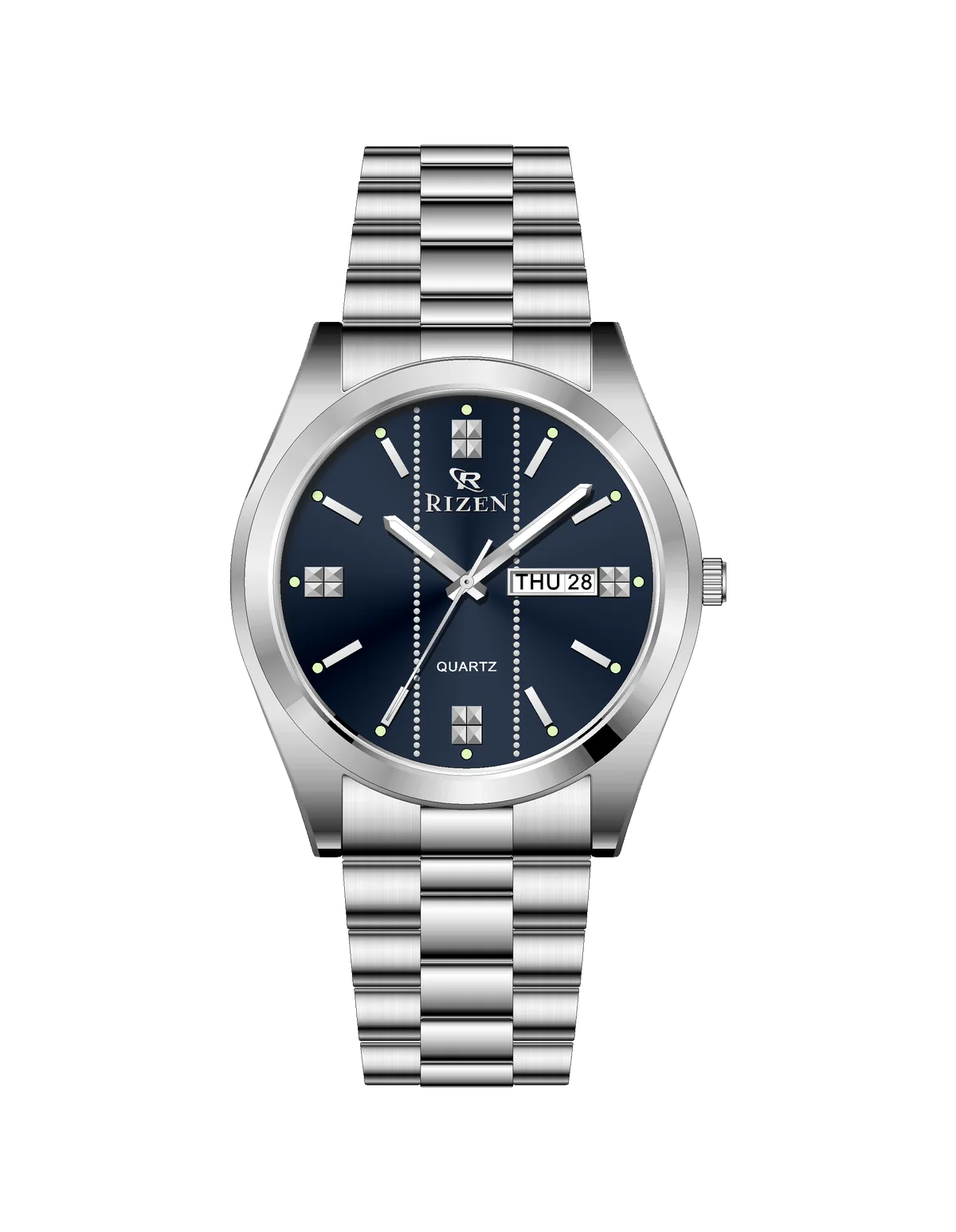 Rizen Zentro RZ-1275 Silver Stainless Steel Quartz