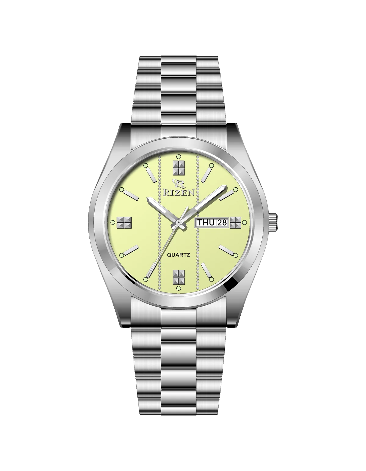 Rizen Zentro RZ-1275 Silver Stainless Steel Quartz
