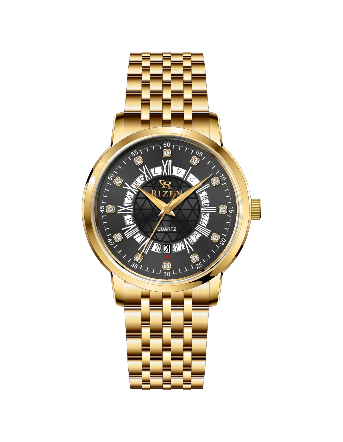 Rizen Zevron RZ-0830 Gold stainless steel Quartz