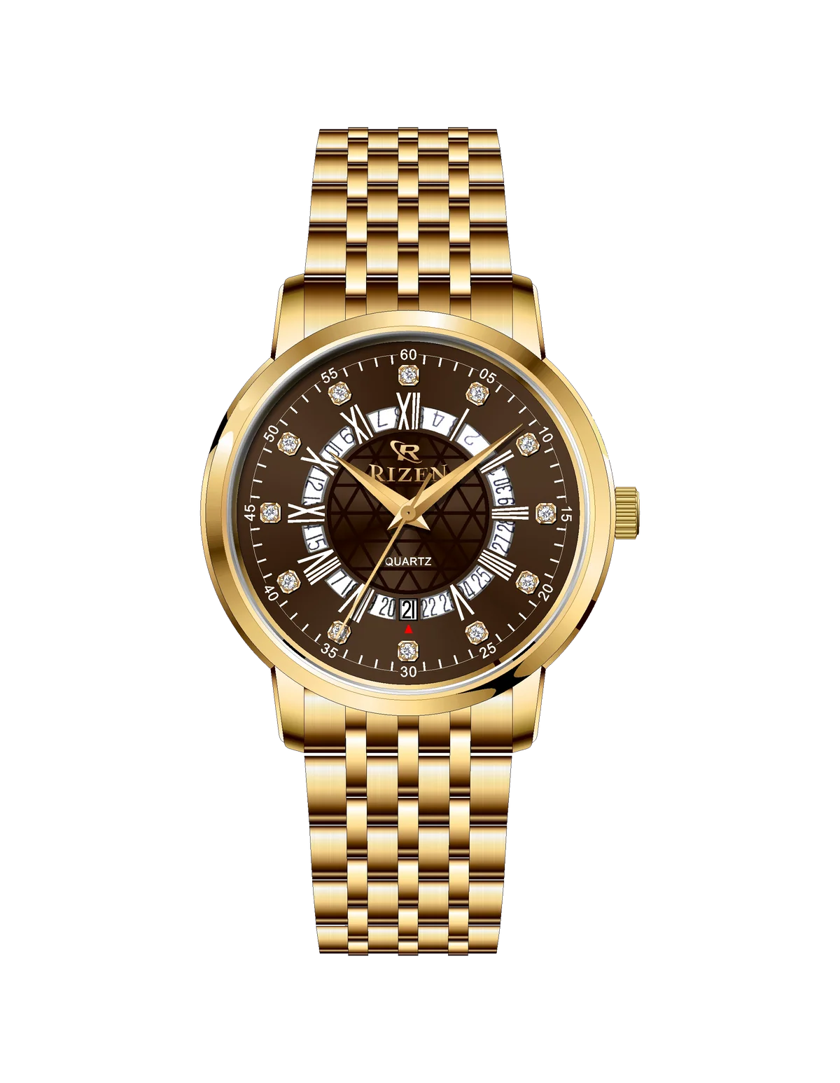 Rizen Zevron RZ-0830 Gold stainless steel Quartz