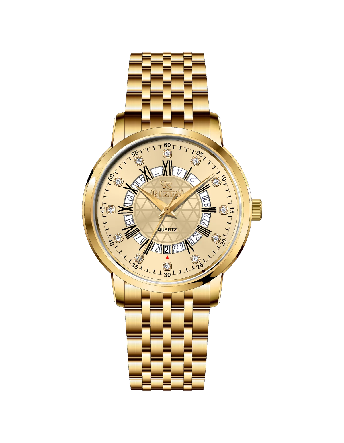 Rizen Zevron RZ-0830 Gold stainless steel Quartz