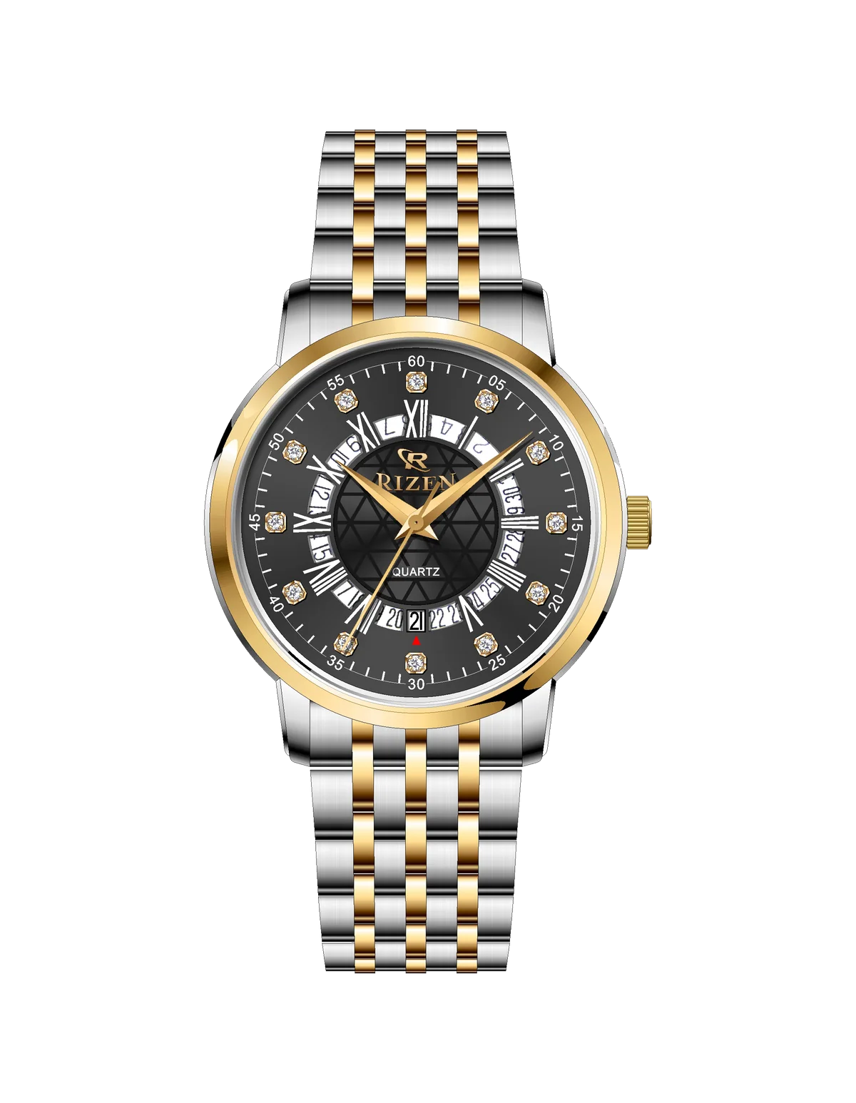 Rizen Zevron RZ-0830 Two Tone stainless steel Quartz