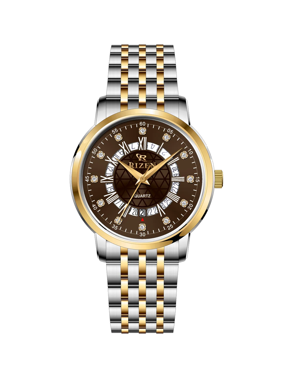 Rizen Zevron RZ-0830 Two Tone stainless steel Quartz