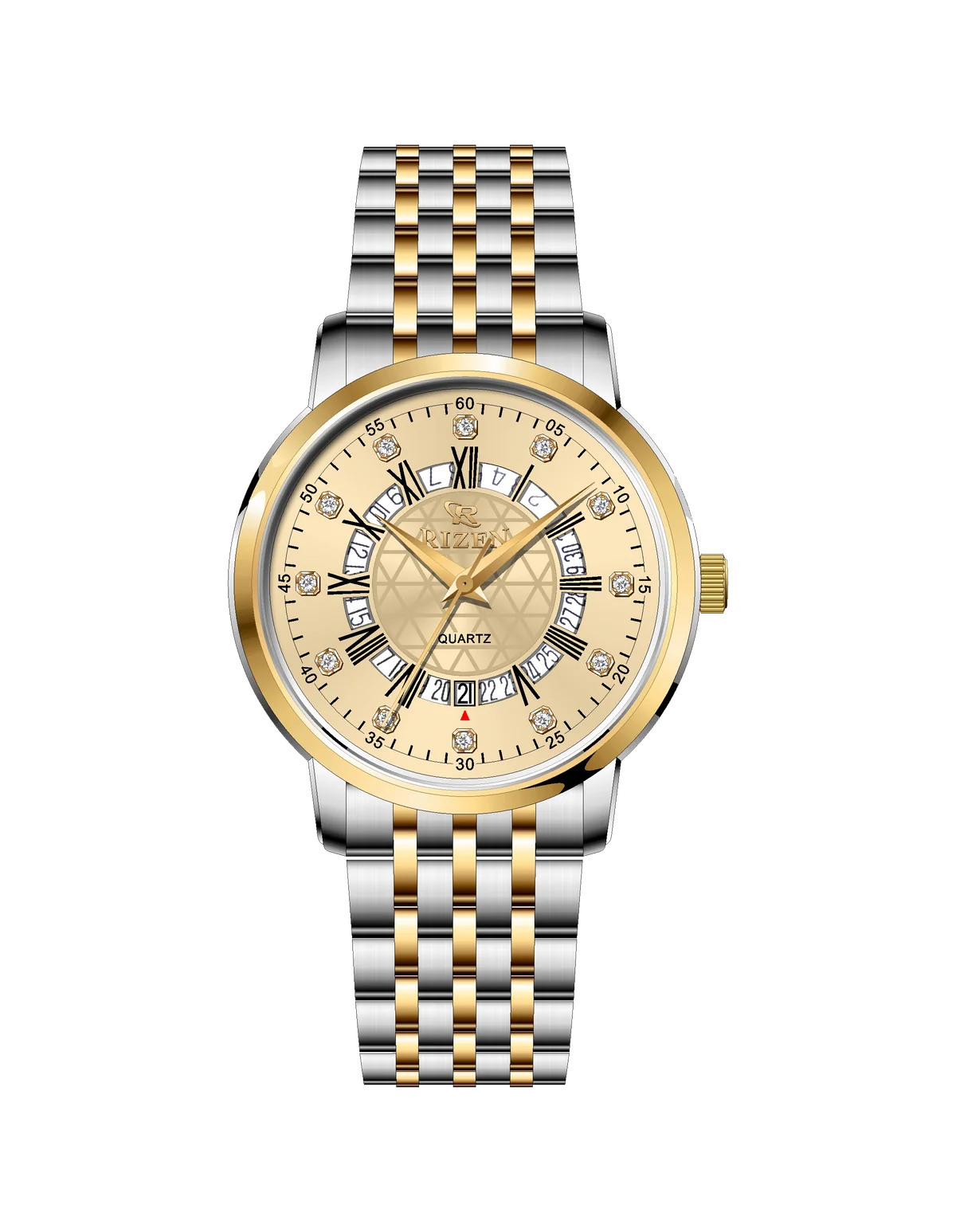 Rizen Zevron RZ-0830 Two Tone stainless steel Quartz