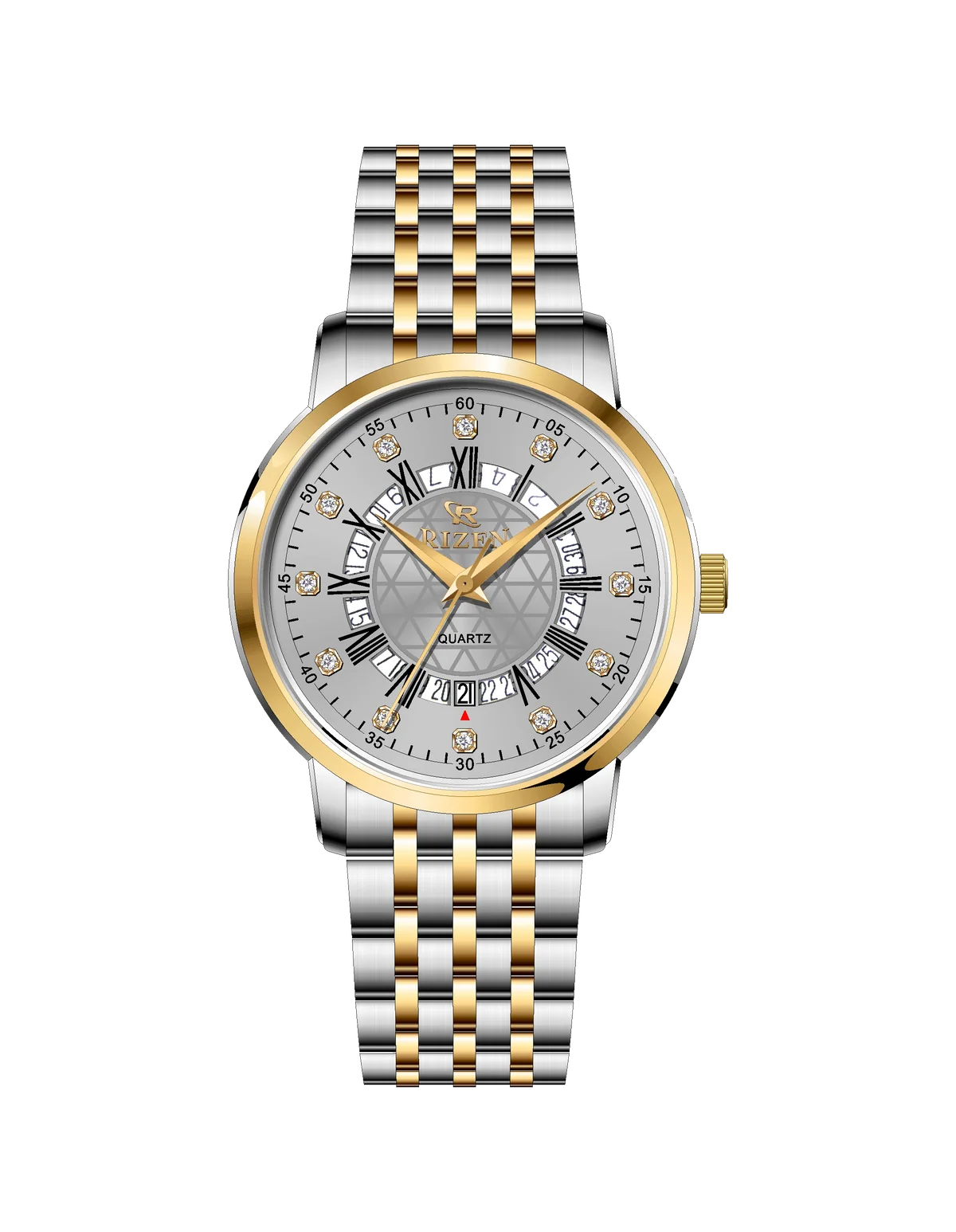 Rizen Zevron RZ-0830 Two Tone stainless steel Quartz