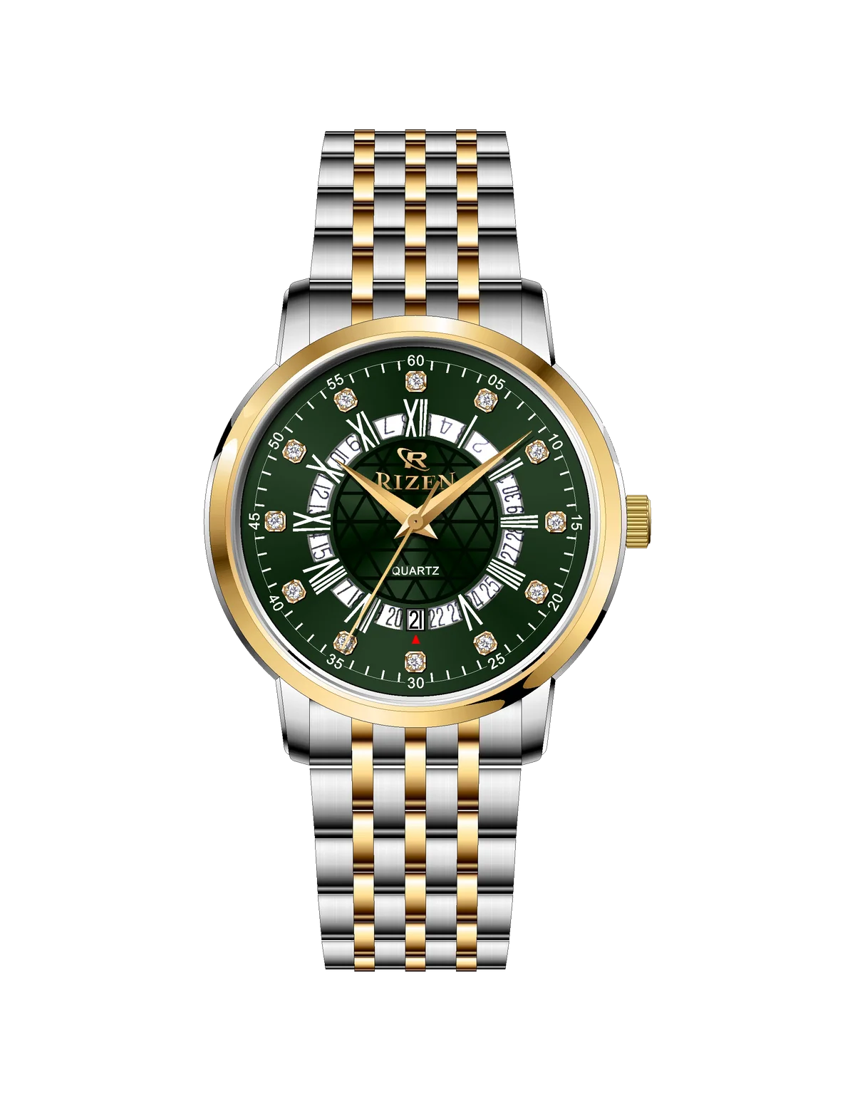 Rizen Zevron RZ-0830 Two Tone stainless steel Quartz