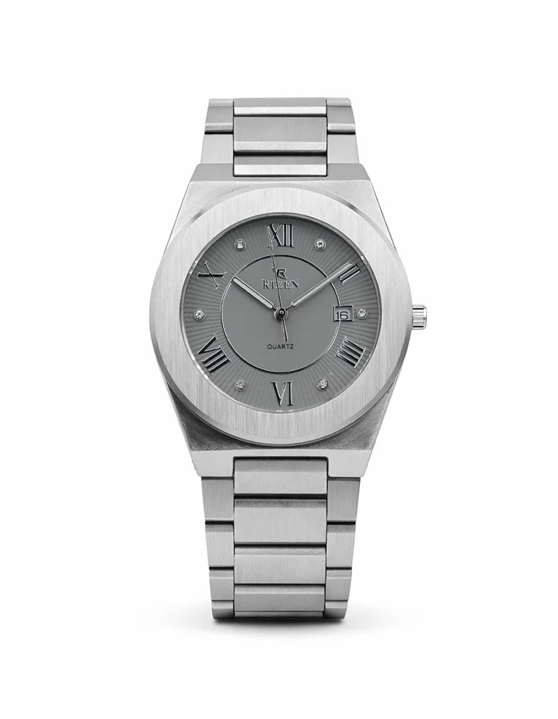 Rizen Aether Silver RZ-0912 Stainless Steel Quartz