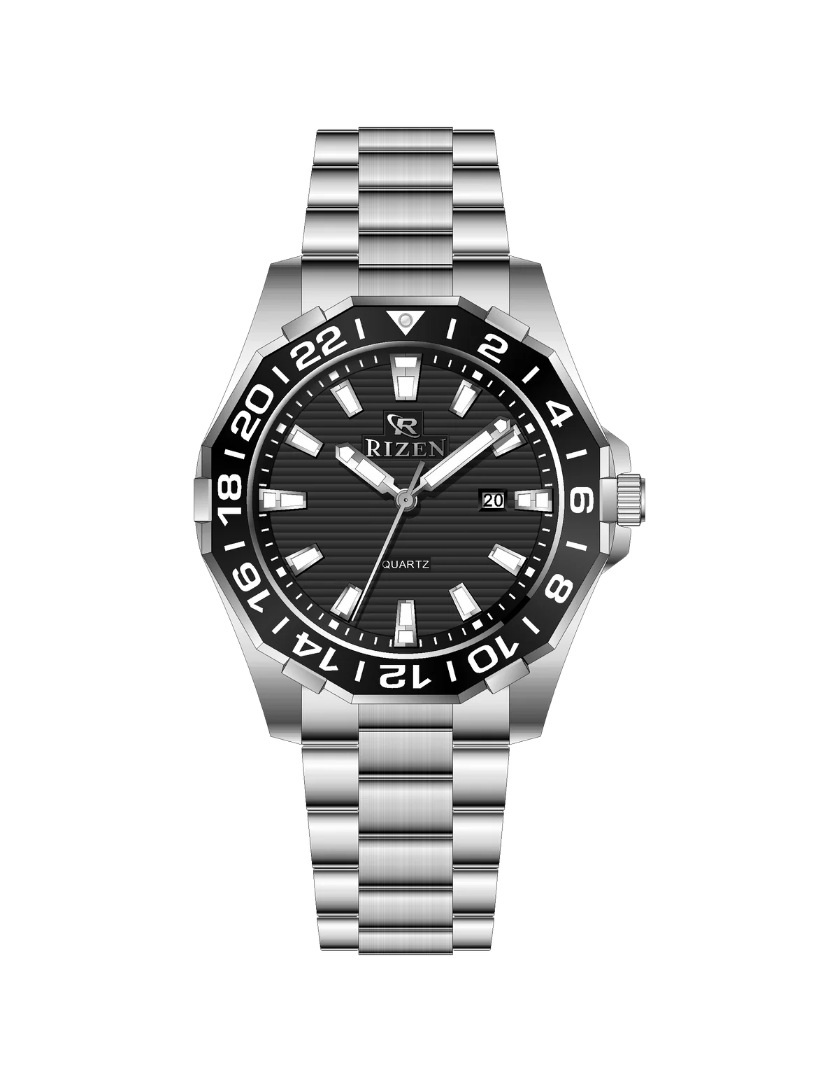 Rizen Alpha Steel RZ-0821 Stainless Steel Quartz