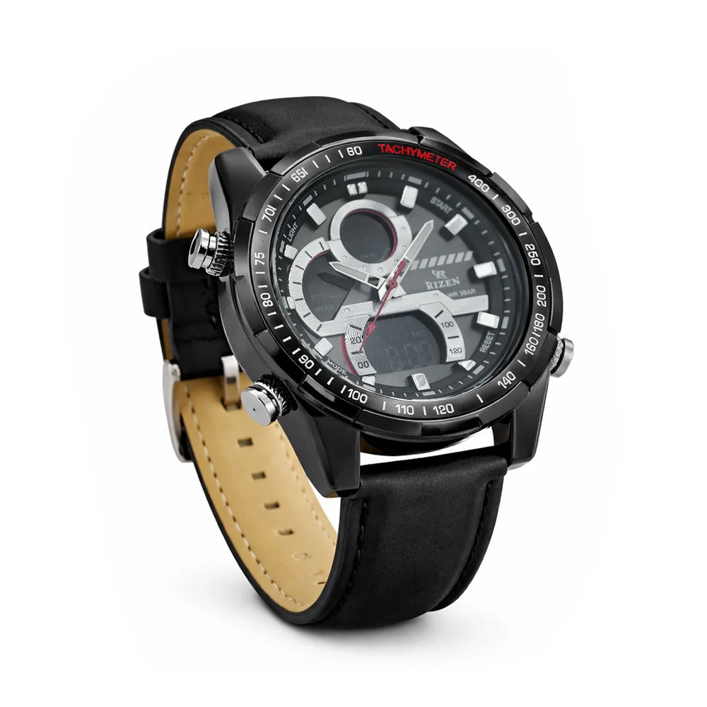 Rizen Armor RZ-0856 Leather Strap Quartz