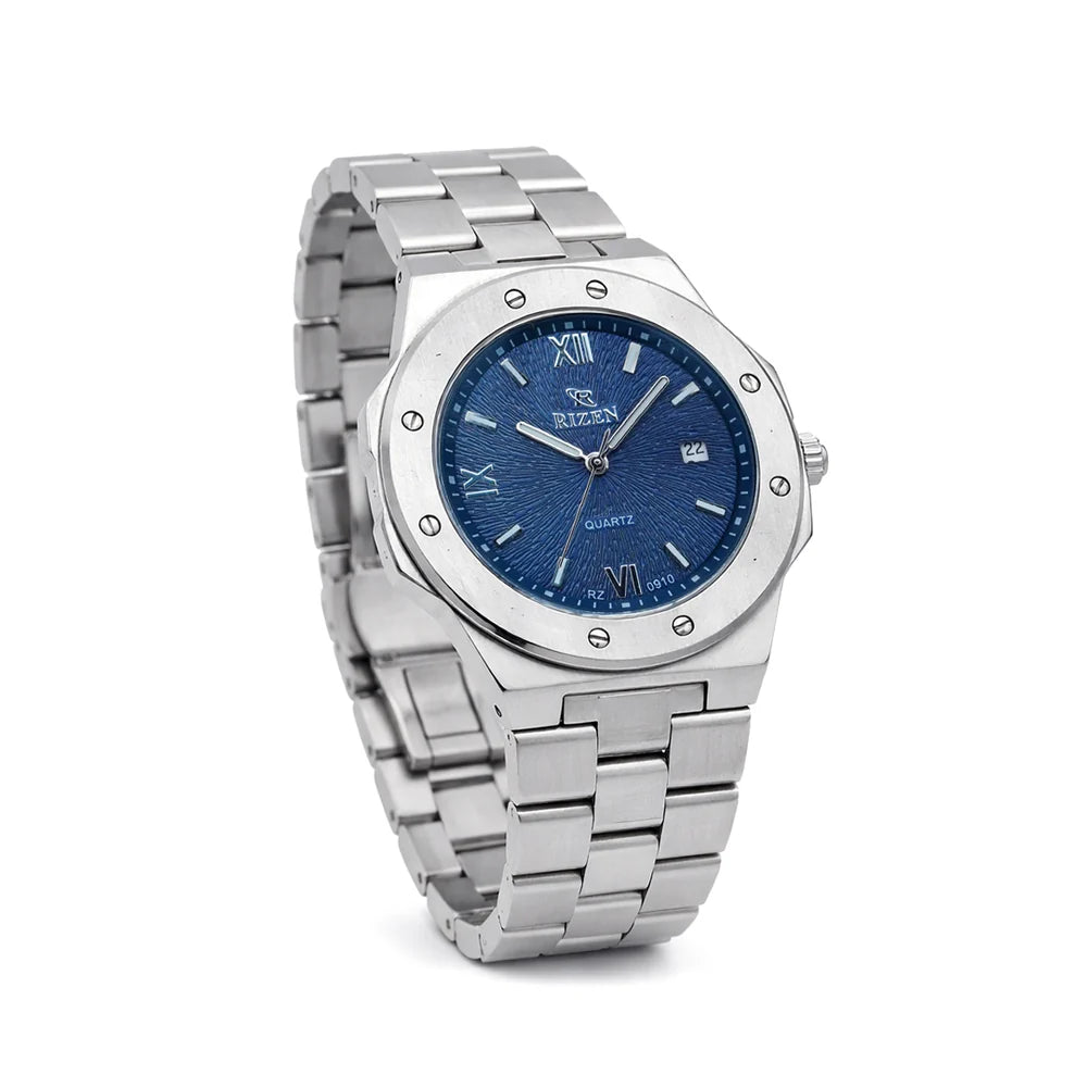 Rizen Quill Shine RZ-0910 Silver Stainless Steel Quartz