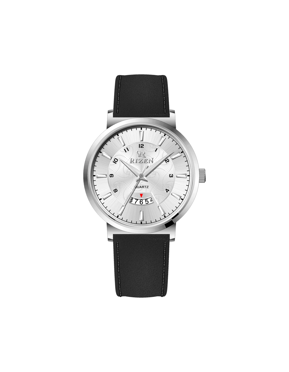 Rizen Ruby Silver RZ-0831L Leather Strap Quartz