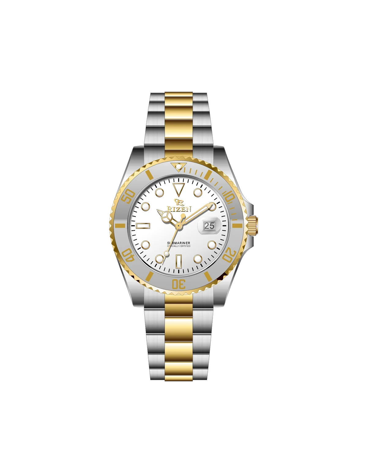 Rizen Velvet RZ-0926L Two Tone Stainless Steel Quartz