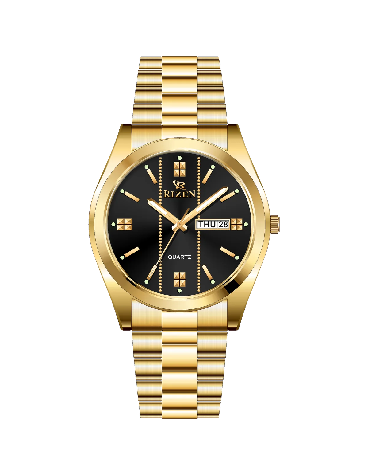 Rizen Zentro RZ-1275 Gold Stainless Steel Quartz