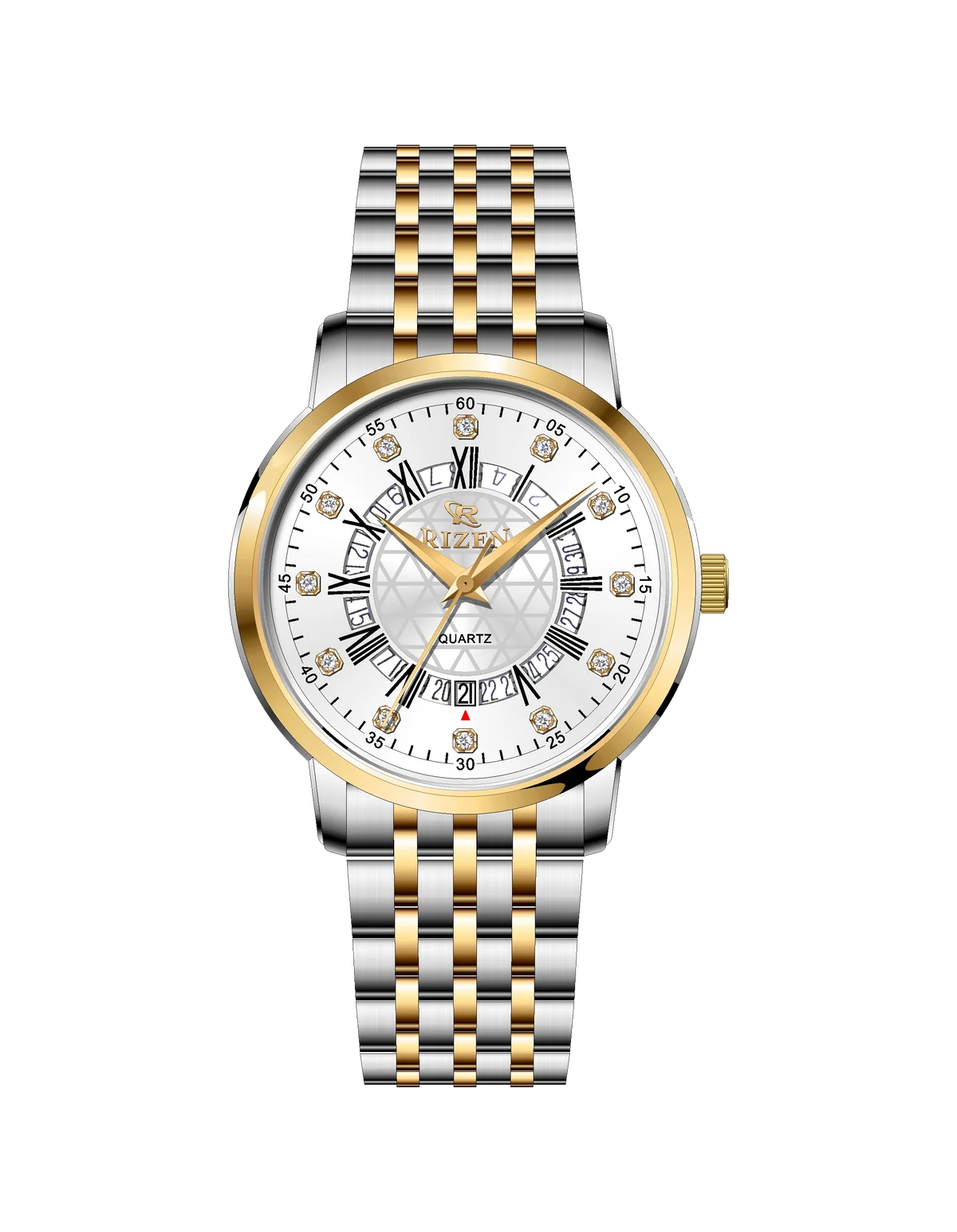 Rizen Zevron RZ-0830 Two Tone stainless steel Quartz