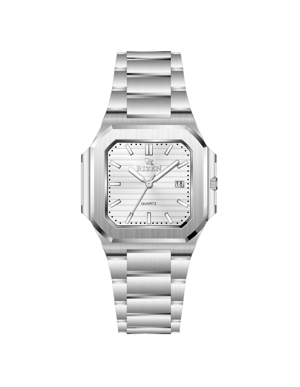Rizen Pexel Silver RZ-0915 Stainless Steel Quartz