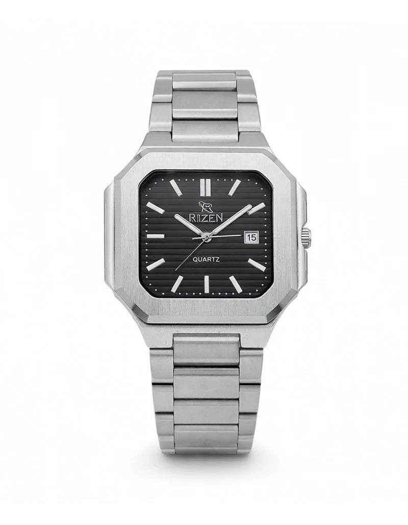 Rizen Pexel Silver RZ-0915 Stainless Steel Quartz
