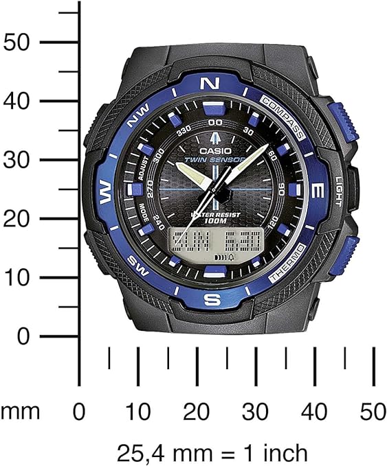 SGW-500H-2BVDR Casio Black Dial Resin Strap Analog Digital Quartz Men's Watch. - Timecheck