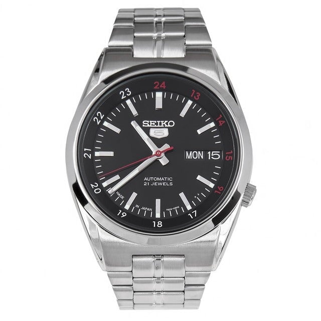 SNK571J1 Seiko 5 Automatic Date-Day Black Dial Men's Watch - Timecheck