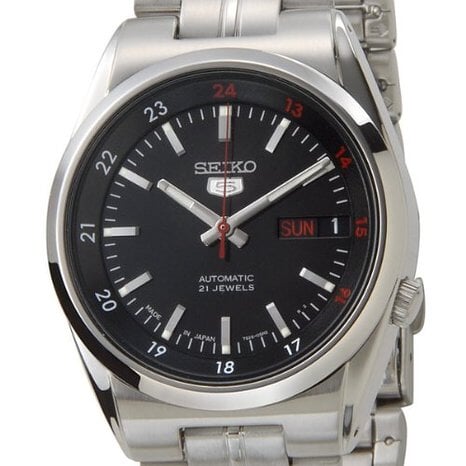 SNK571J1 Seiko 5 Automatic Date-Day Black Dial Men's Watch - Timecheck