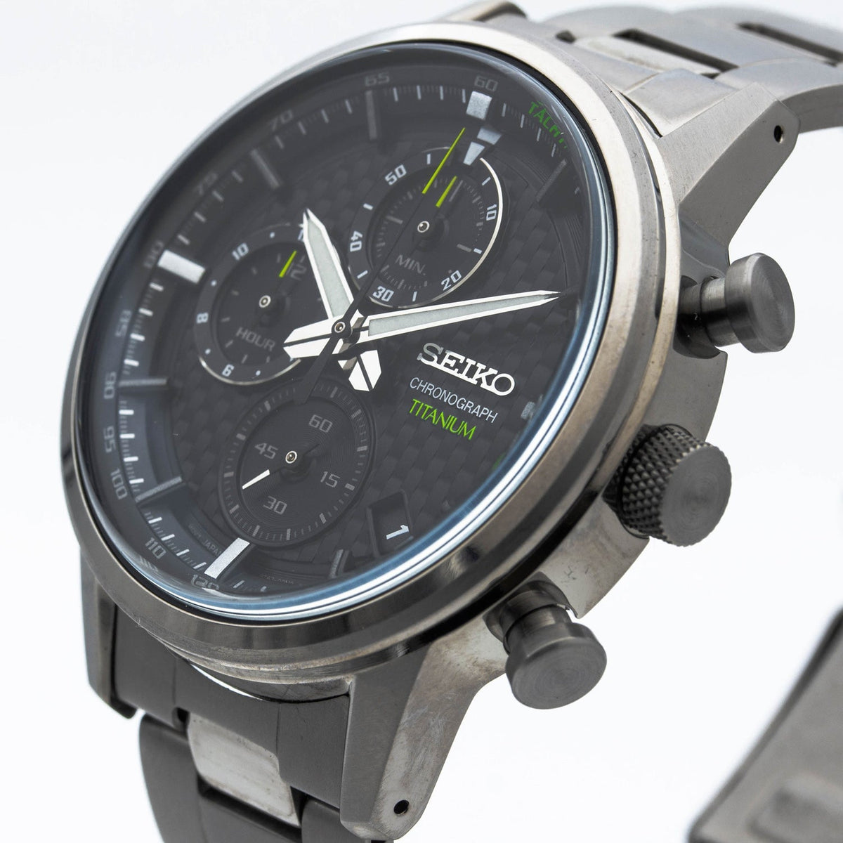SSB389P1 Seiko Chronograph Men’s Watch Stainless Steel With Titanium. - Timecheck