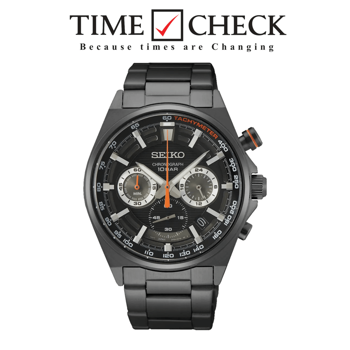 SSB399P1 Seiko Black Dial Black Stainless Steel Chain Analog Quartz Men’s Watch - Timecheck