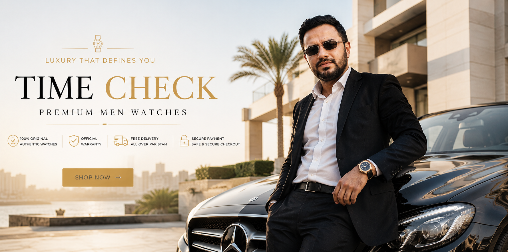 Timecheck men's wrist watch slider