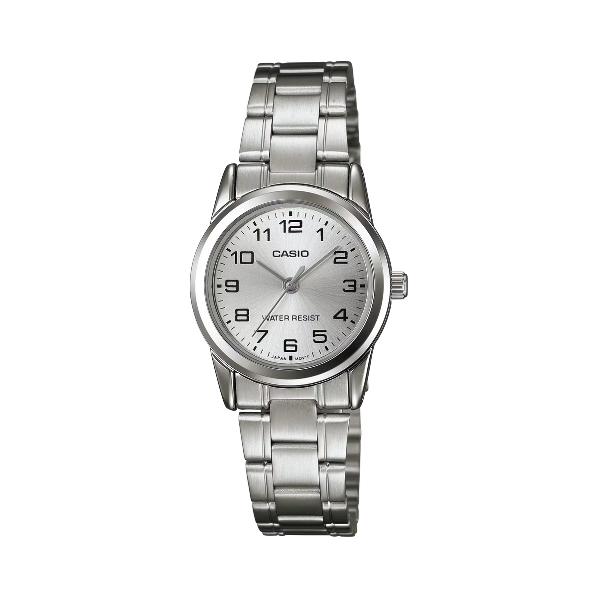 LTP-V001D-7BUDF Casio Silver Dial Stainless Steel Chain Analog Quartz Women's Watch.