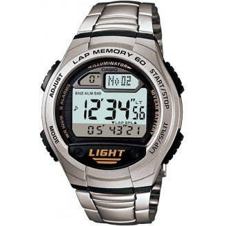 W-734D-1AVDF Casio Gray Dial Color Stainless Steel Chain Digital Quartz Men's Watch. - Timecheck