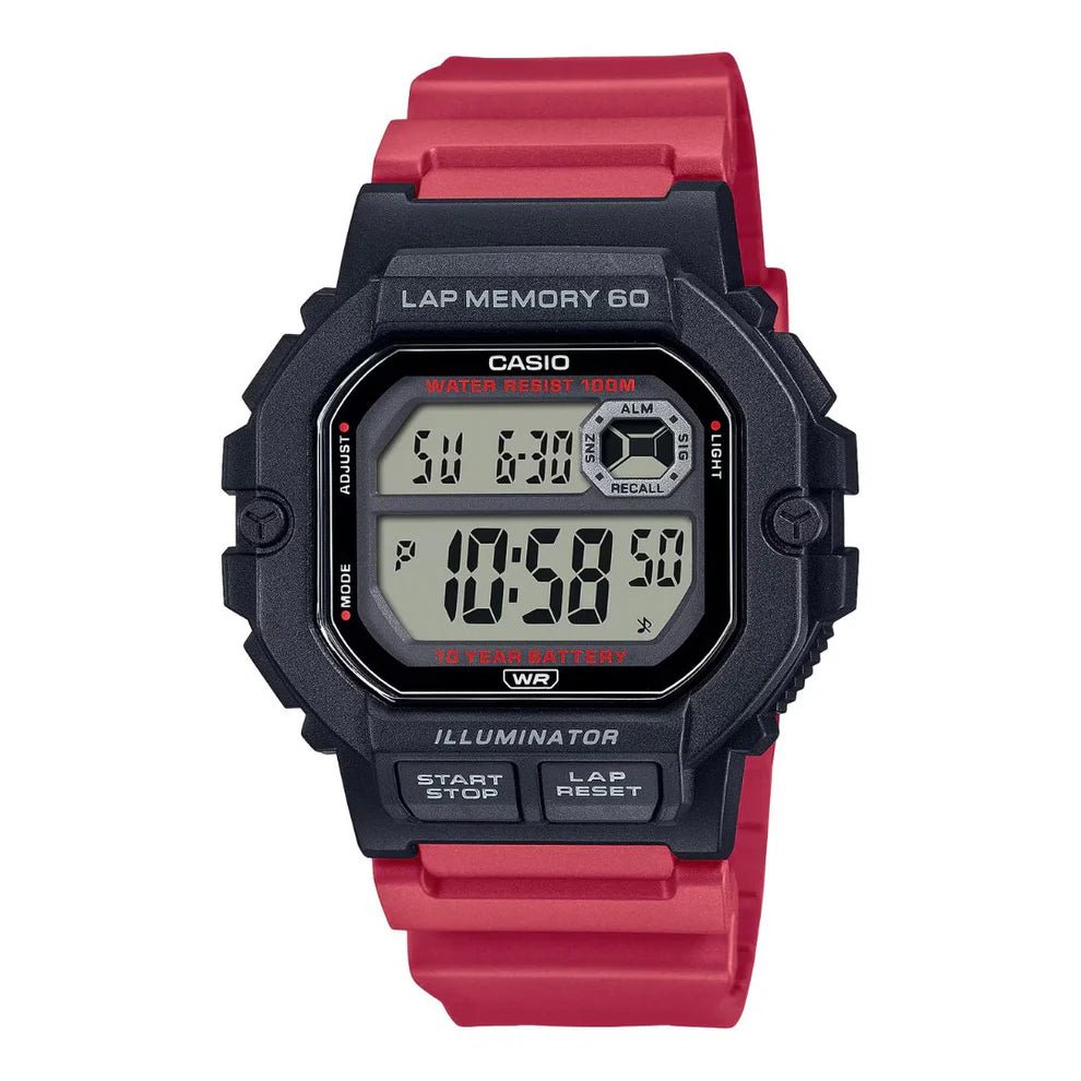 WS-1400H-4AVDF Casio Quartz Digital Black Resin Men's Watch. - Timecheck