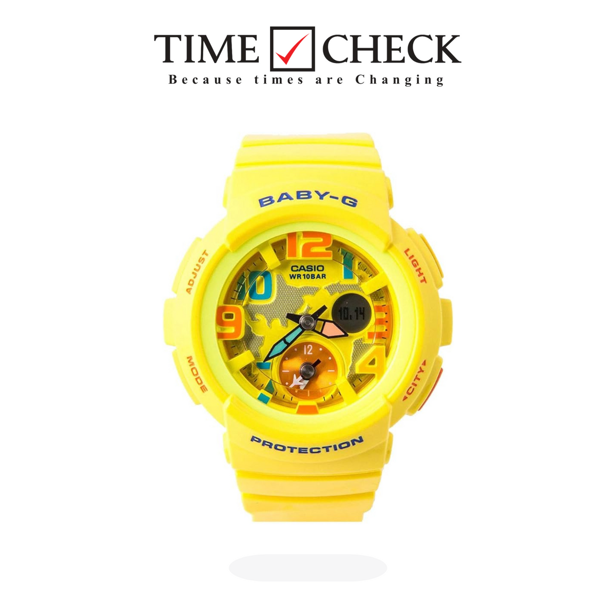 BGA-190-9BDR Casio BABY-G Analog-Digital Yellow Women's Watch.