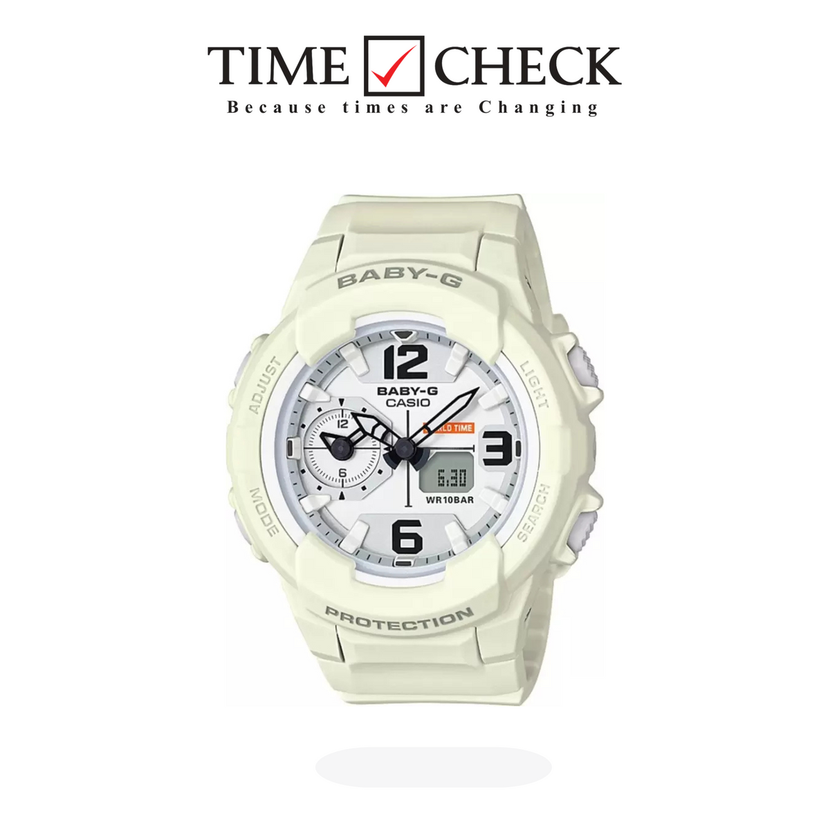 BGA-230-7B2DR Casio Baby-g Analog-Digital White Dial Women's Watch.